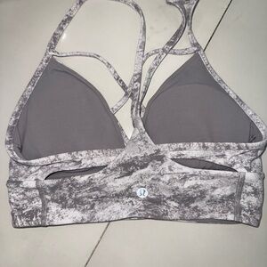 lululemon athletica Gray Marble Strappy Back Sports Bra